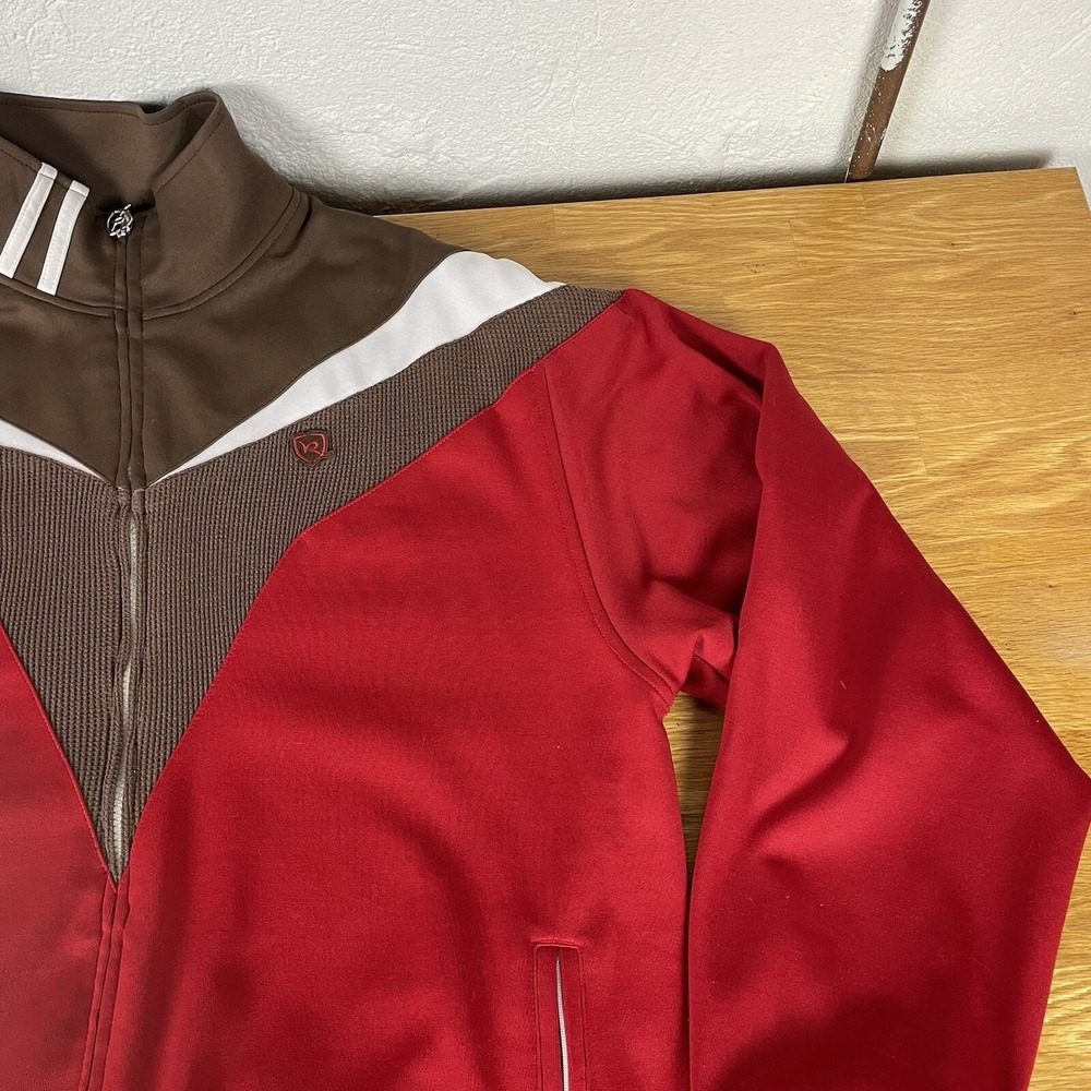 Rocawear Reversible Track Jacket Mens Large Red Brown Colorblock Y2K Hip Hop L - Picture 12 of 16